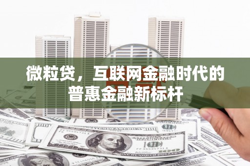 清城微粒贷，互联网金融时代的普惠金融新标杆