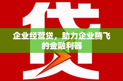 清城企业经营贷，助力企业腾飞的金融利器