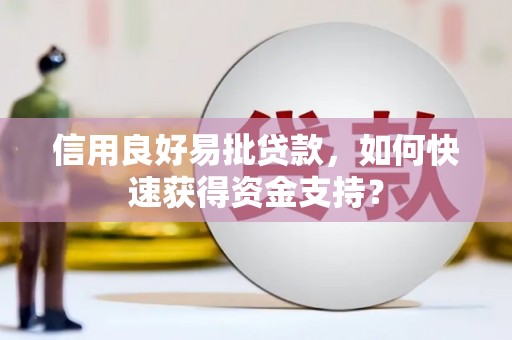 清城信用良好易批贷款，如何快速获得资金支持？
