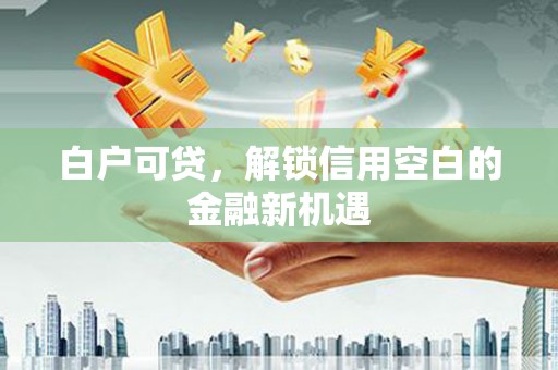 清城白户可贷，解锁信用空白的金融新机遇
