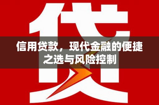 清城信用贷款，现代金融的便捷之选与风险控制