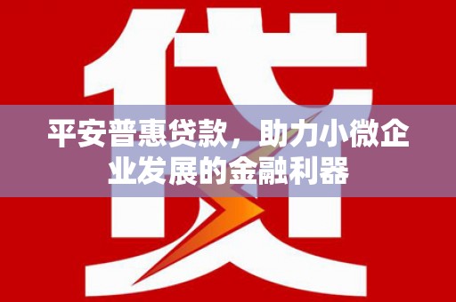 清城平安普惠贷款，助力小微企业发展的金融利器