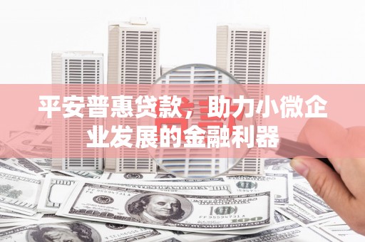 清城平安普惠贷款，助力小微企业发展的金融利器