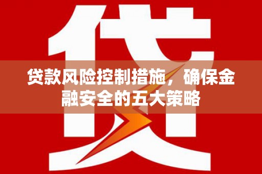 清城贷款风险控制措施，确保金融安全的五大策略