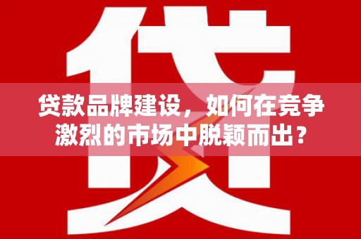 清城贷款品牌建设，如何在竞争激烈的市场中脱颖而出？