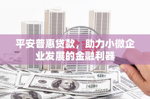 清城平安普惠贷款，助力小微企业发展的金融利器