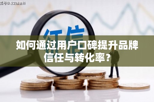 清城如何通过用户口碑提升品牌信任与转化率？